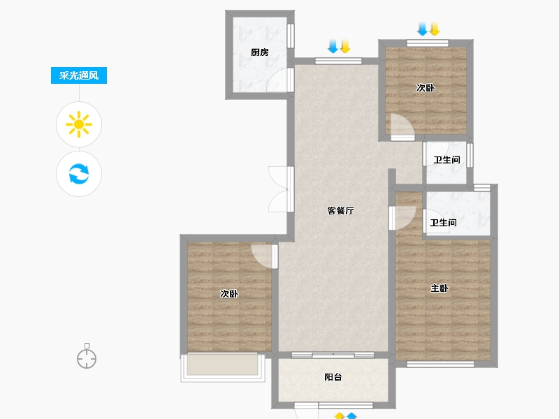 河北省-衡水市-中通御府-100.00-户型库-采光通风