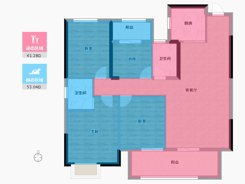 河南省-驻马店市-正耀上河城-102.40-户型库-动静分区