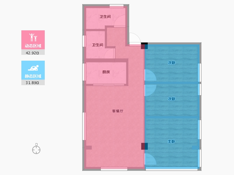 广东省-广州市-龙溪中路19-80.00-户型库-动静分区