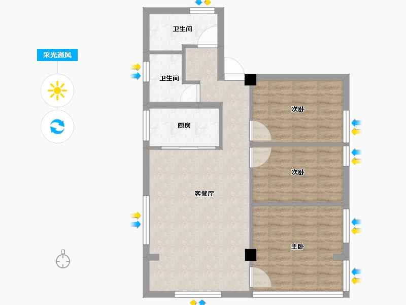 广东省-广州市-龙溪中路19-80.00-户型库-采光通风