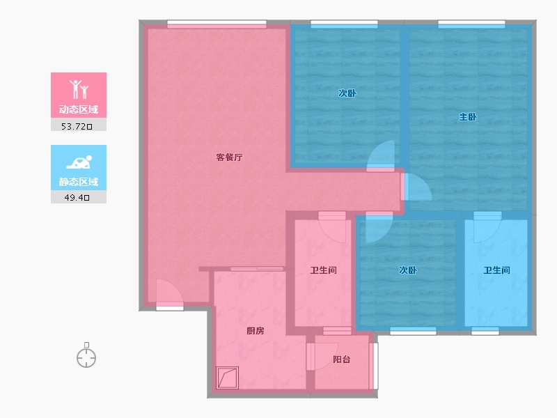 辽宁省-沈阳市-万锦红树湾-2期-95.00-户型库-动静分区