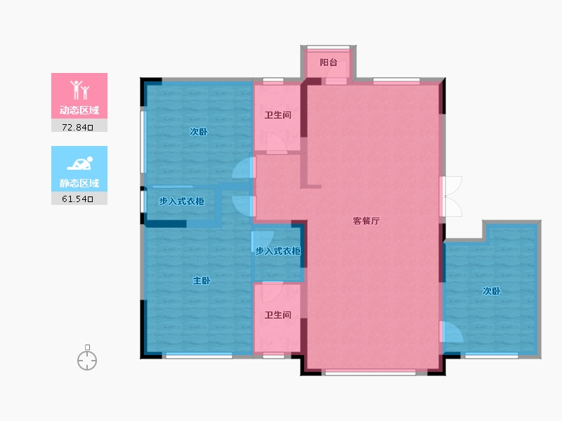 内蒙古自治区-呼伦贝尔市-水岸壹号-134.18-户型库-动静分区