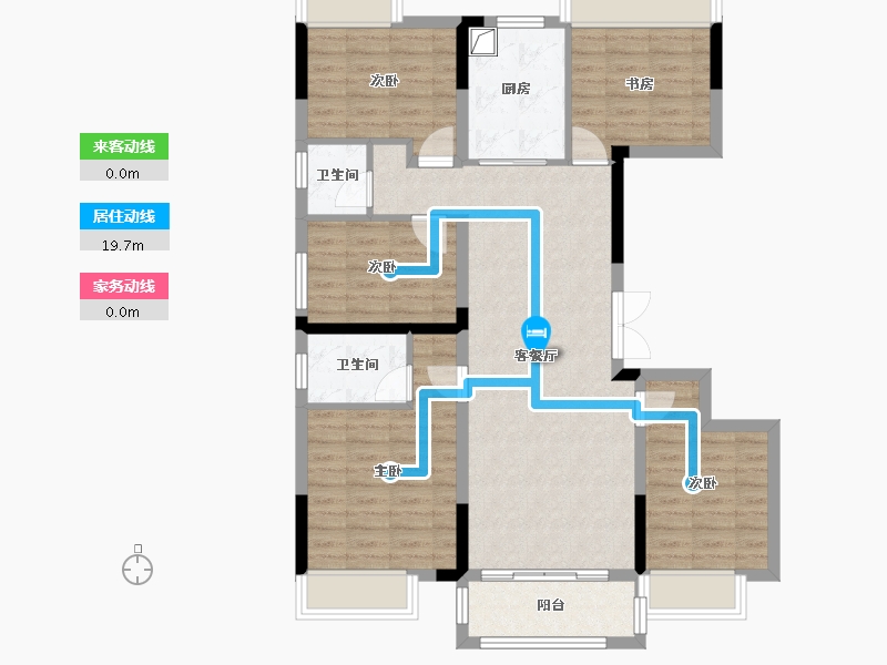 湖南省-湘潭市-印象湘江-96.00-户型库-动静线