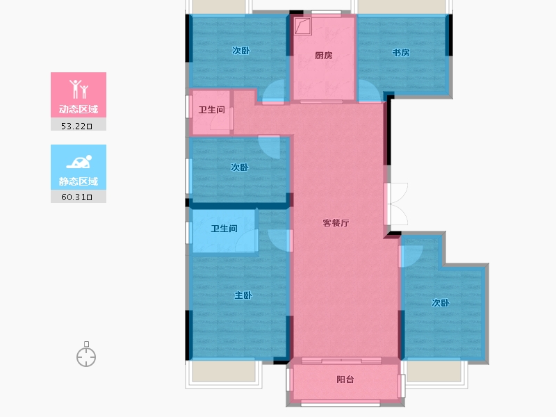 湖南省-湘潭市-印象湘江-96.00-户型库-动静分区