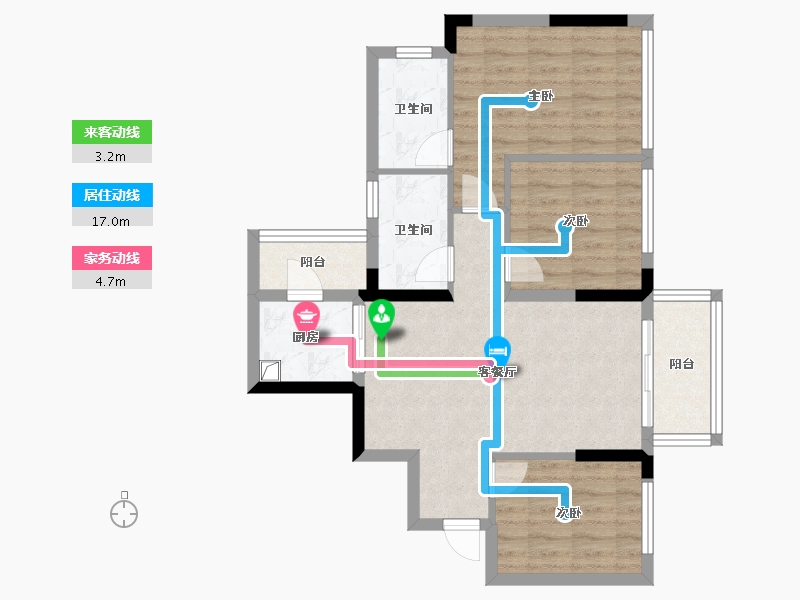 四川省-成都市-锦绣世家-68.80-户型库-动静线