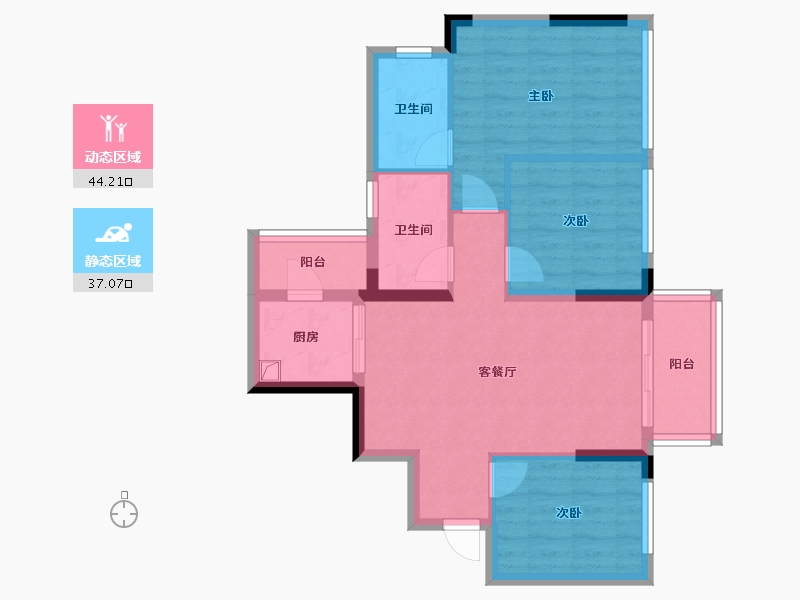 四川省-成都市-锦绣世家-68.80-户型库-动静分区