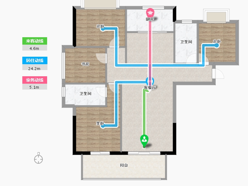 湖北省-咸宁市-美景天城-116.96-户型库-动静线