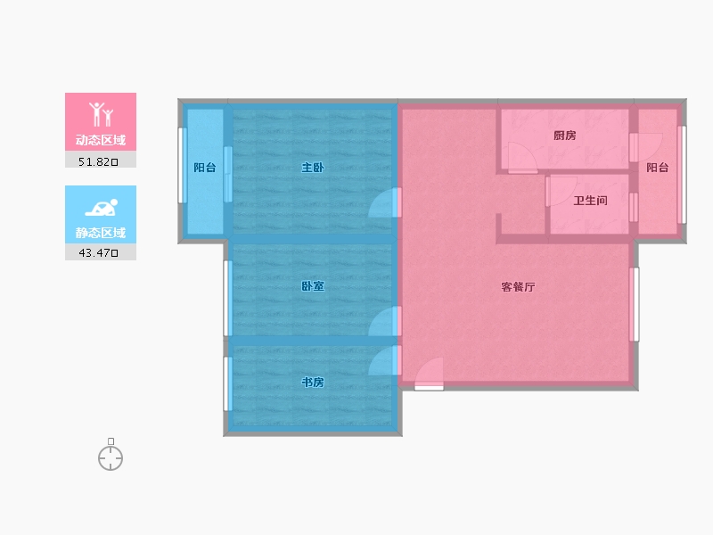 河北省-廊坊市-华泰花园(东区)-90.00-户型库-动静分区