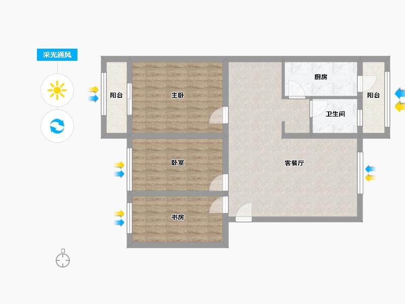 河北省-廊坊市-华泰花园(东区)-90.00-户型库-采光通风