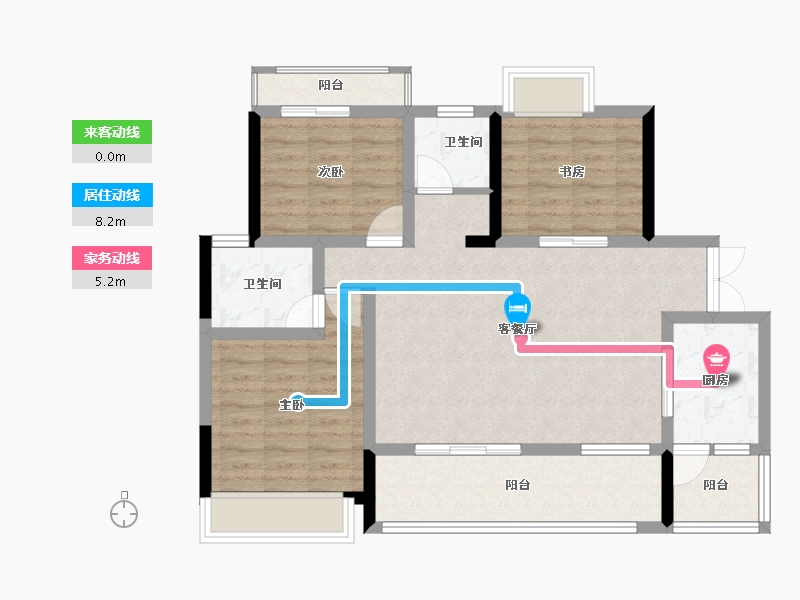 四川省-成都市-滨水国际-3期-98.23-户型库-动静线