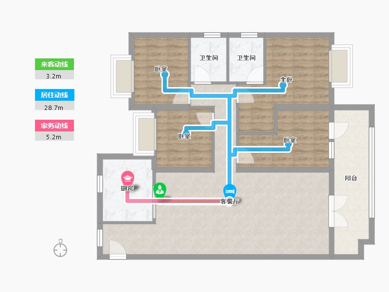 湖北省-咸宁市-中建咸宁之星-114.76-户型库-动静线