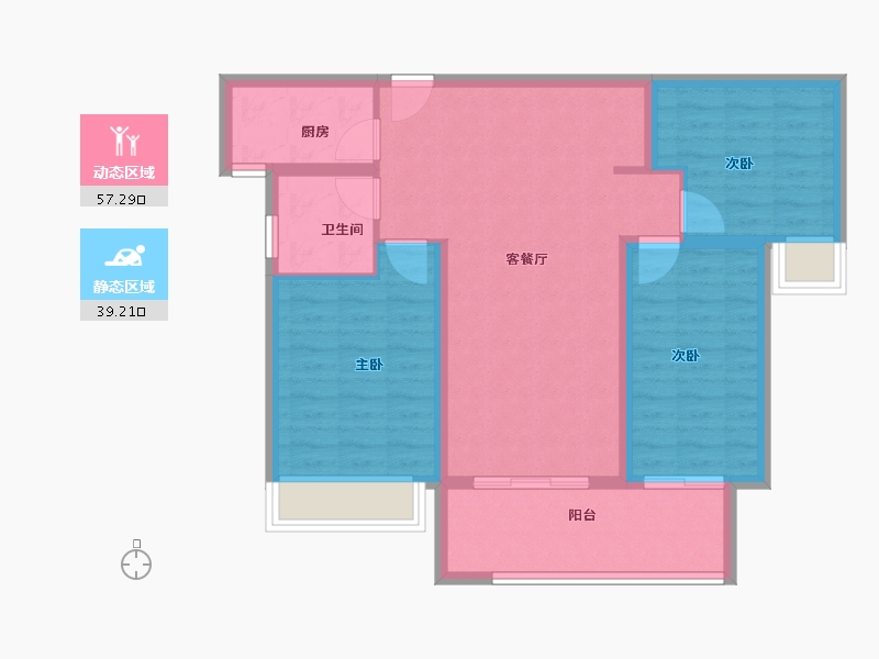 河南省-洛阳市-美的浩德云熙府-86.40-户型库-动静分区