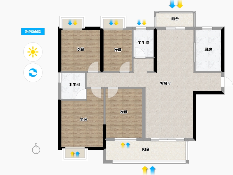 福建省-三明市-城投燕城里-109.78-户型库-采光通风