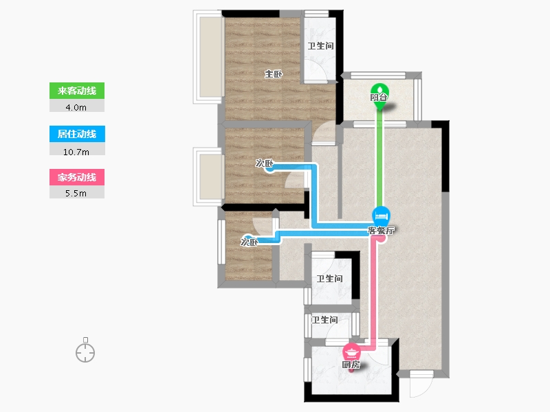 重庆-重庆市-潼南欧鹏耶鲁公馆-67.17-户型库-动静线