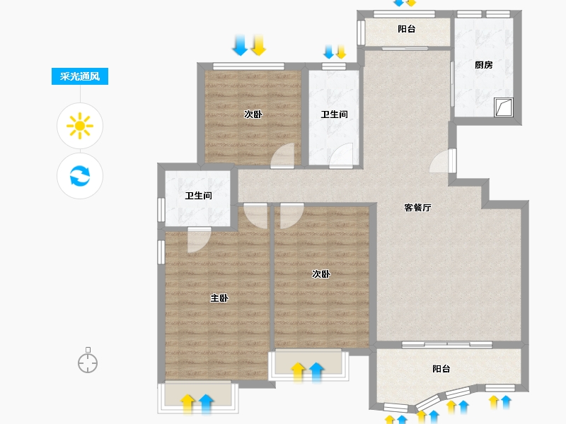 山东省-济南市-外海中央花园-112.00-户型库-采光通风