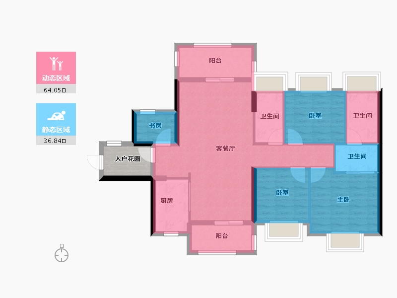 广东省-汕头市-天韵雅苑-98.44-户型库-动静分区