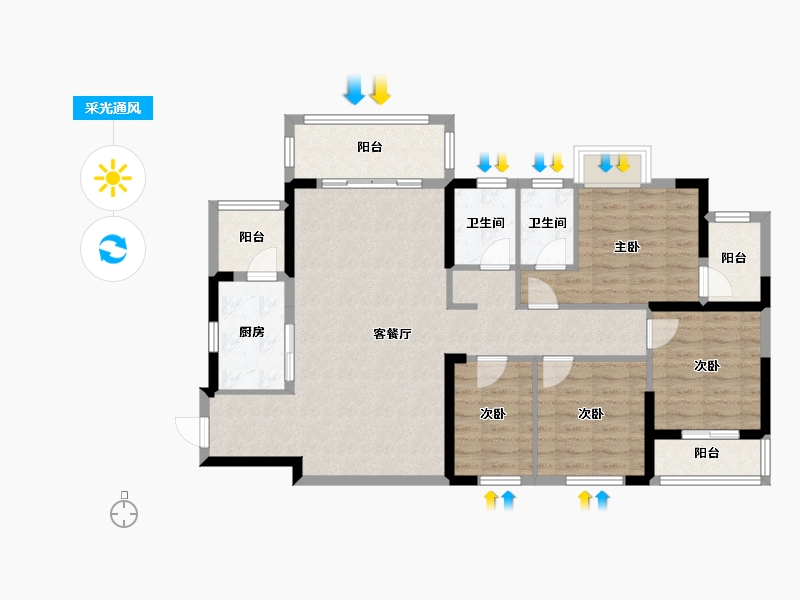 广西壮族自治区-南宁市-新竹社科家园-112.00-户型库-采光通风