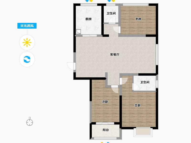 山东省-菏泽市-程阳雅苑-110.00-户型库-采光通风