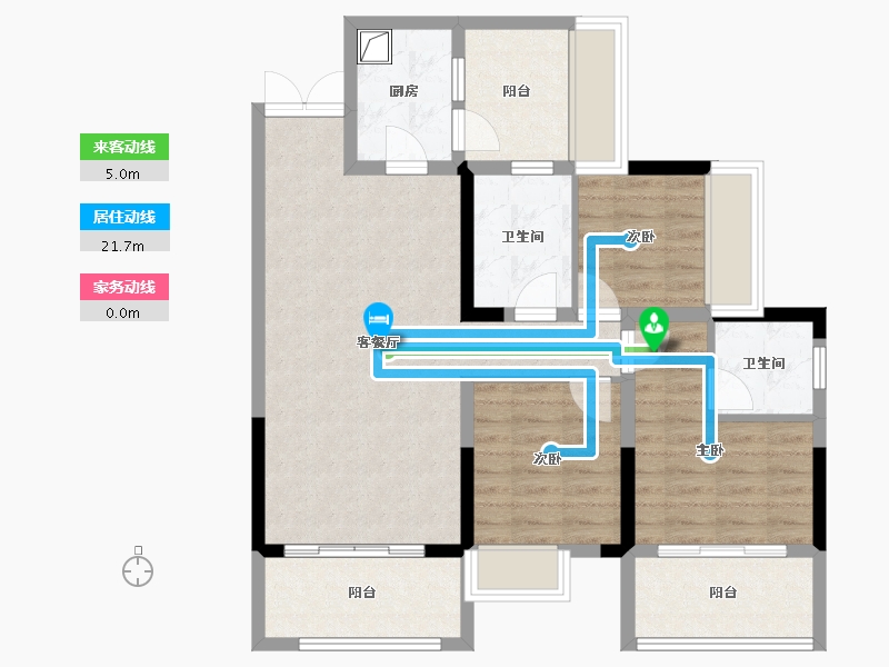 四川省-宜宾市-瑞德滨江印象-105.00-户型库-动静线