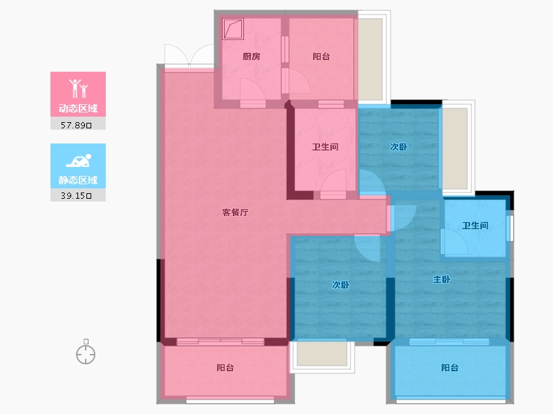 四川省-宜宾市-瑞德滨江印象-105.00-户型库-动静分区