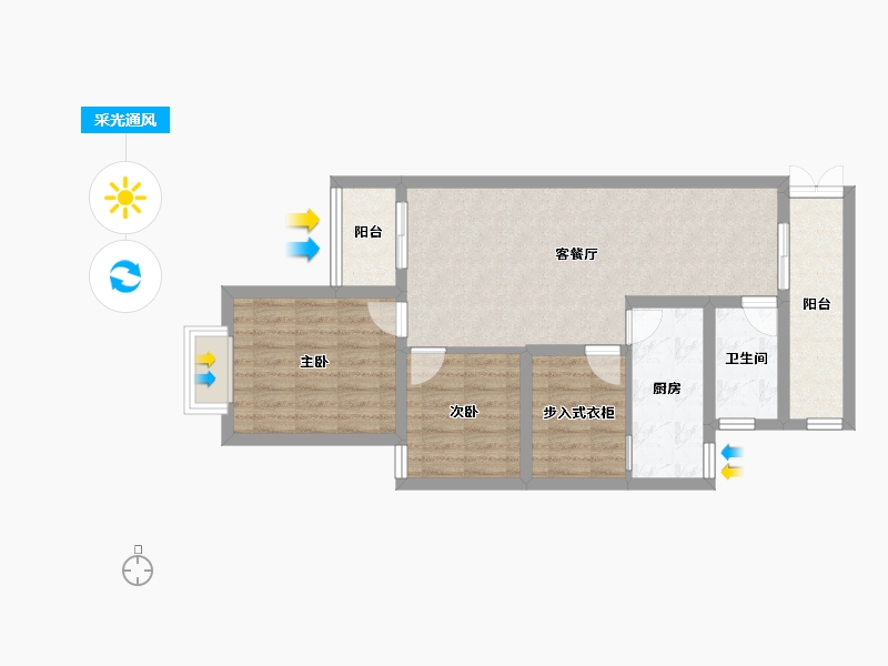 贵州省-贵阳市-花果园B区-80.00-户型库-采光通风