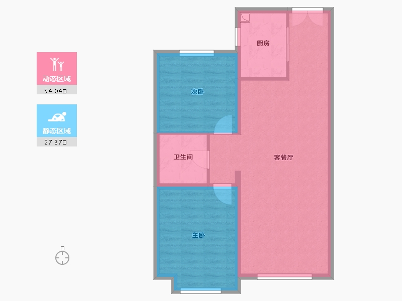 内蒙古自治区-通辽市-梓园三期-81.60-户型库-动静分区