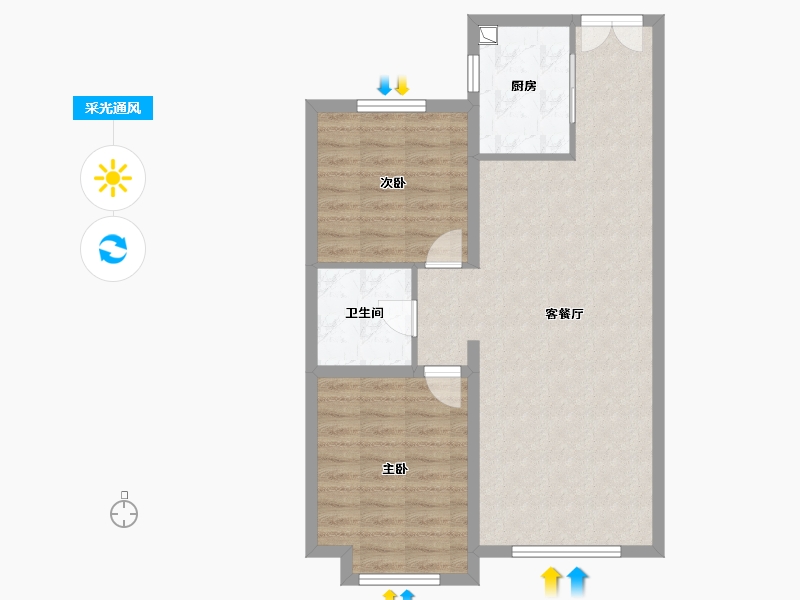 内蒙古自治区-通辽市-梓园三期-81.60-户型库-采光通风