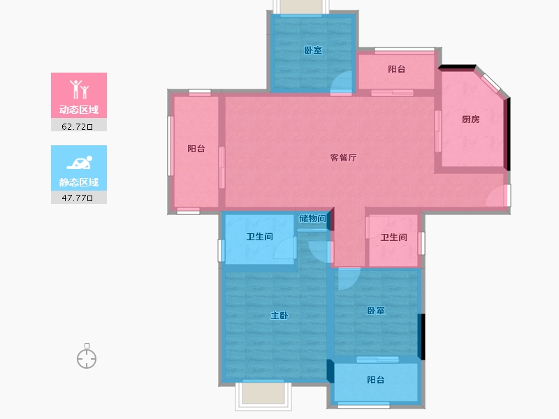 浙江省-绍兴市-中大剡溪花园-102.00-户型库-动静分区