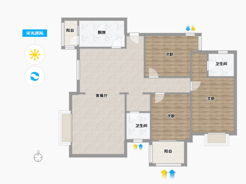 四川省-成都市-和韵美联墅-121.58-户型库-采光通风