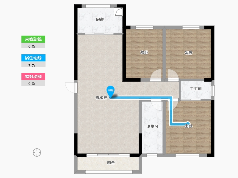 新疆维吾尔自治区-阿克苏地区-东湖一号-111.14-户型库-动静线