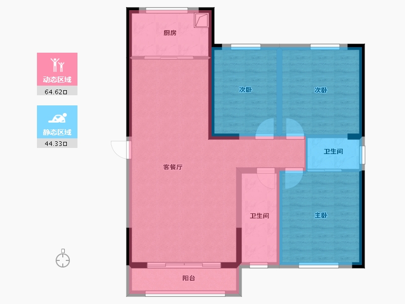 新疆维吾尔自治区-阿克苏地区-东湖一号-111.14-户型库-动静分区