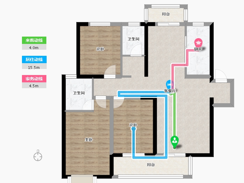 陕西省-西安市-南大街壹号-110.00-户型库-动静线