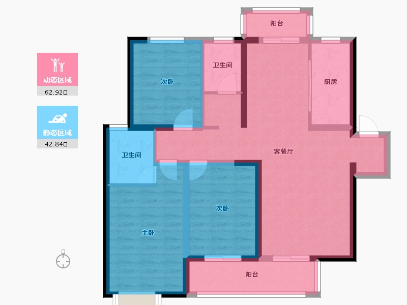 陕西省-西安市-南大街壹号-110.00-户型库-动静分区