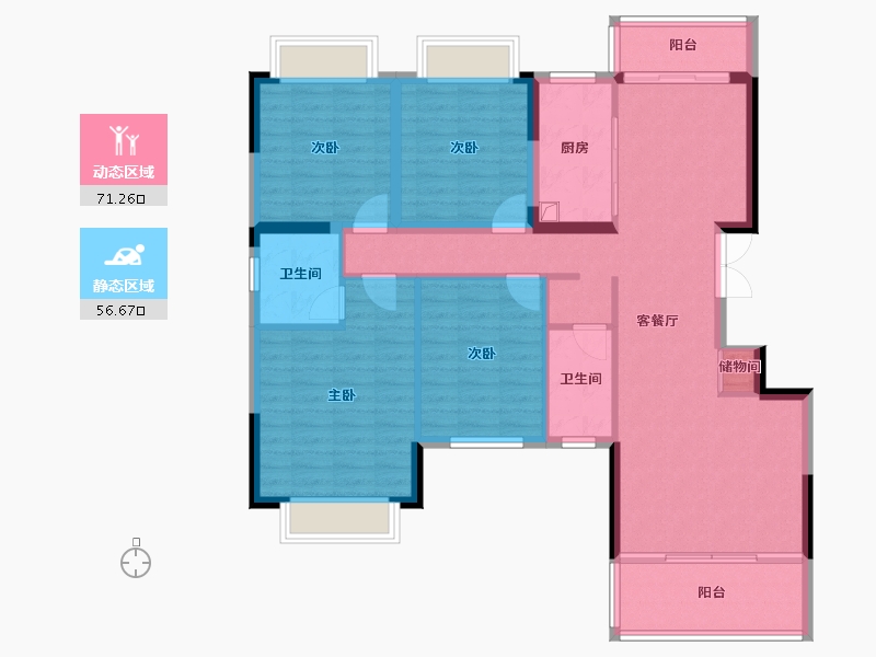 广西壮族自治区-桂林市-龙胜各族自治县一品尊-140.65-户型库-动静分区