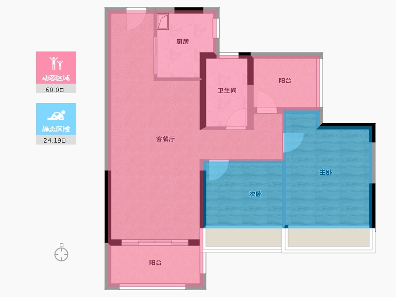 广东省-广州市-敏捷·绿湖首府-75.00-户型库-动静分区