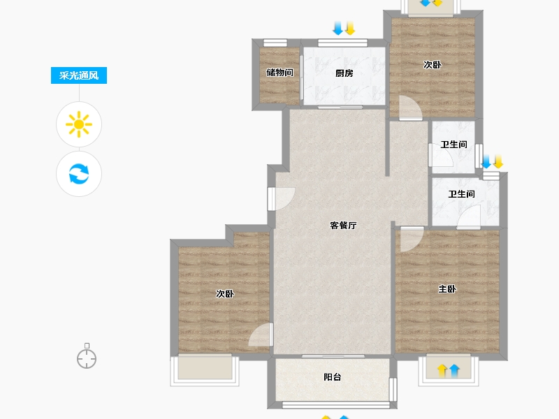 湖北省-武汉市-中国健康谷-93.79-户型库-采光通风