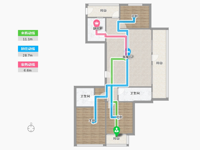 山东省-济南市-山东高速绿城玉兰花园-113.60-户型库-动静线