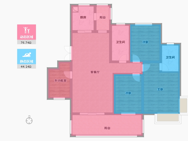 安徽省-黄山市-惠仁心苑-106.58-户型库-动静分区