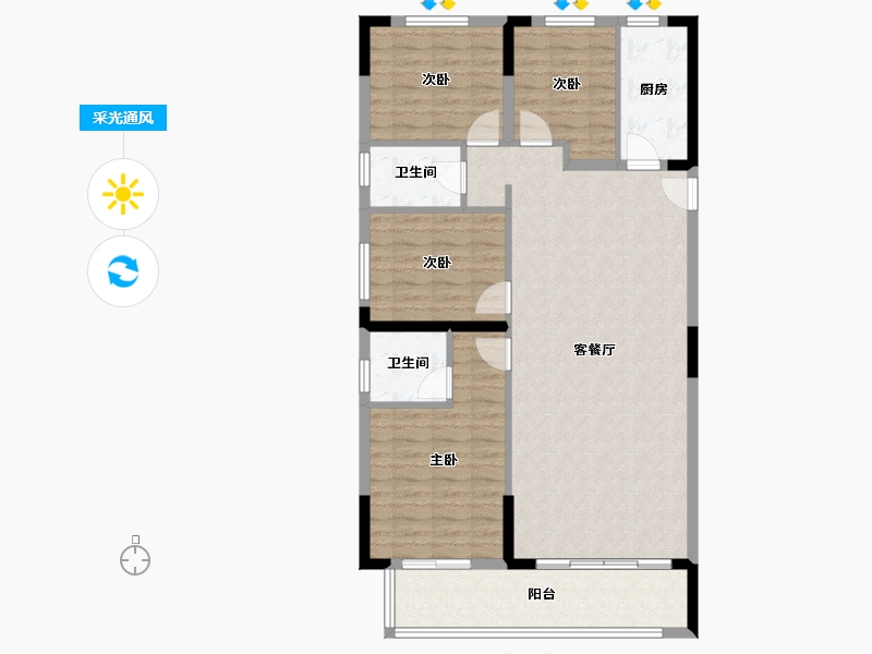 福建省-福州市-横屿花园-108.00-户型库-采光通风