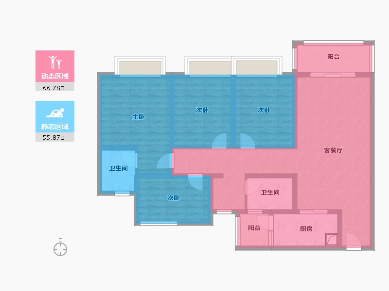 四川省-成都市-花土f区-108.00-户型库-动静分区