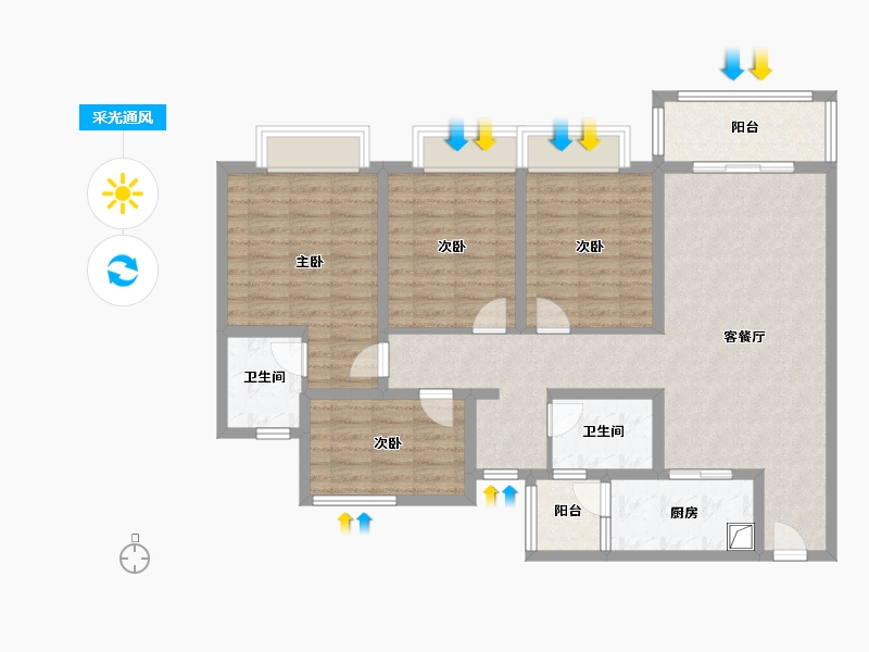 四川省-成都市-花土f区-108.00-户型库-采光通风