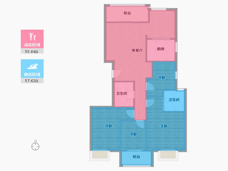 福建省-福州市-融侨美域-105.60-户型库-动静分区