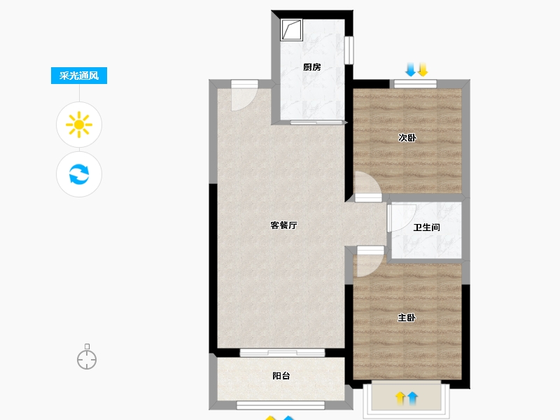 山西省-吕梁市-中和书苑-77.10-户型库-采光通风