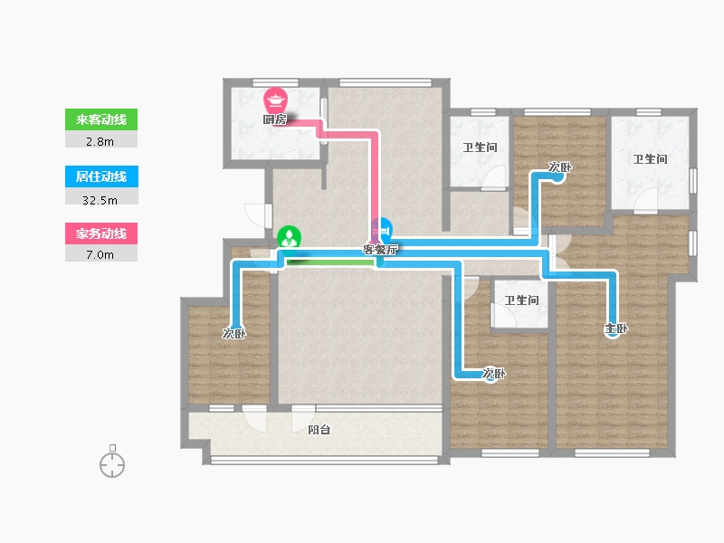 河北省-沧州市-锦绣华府-149.90-户型库-动静线