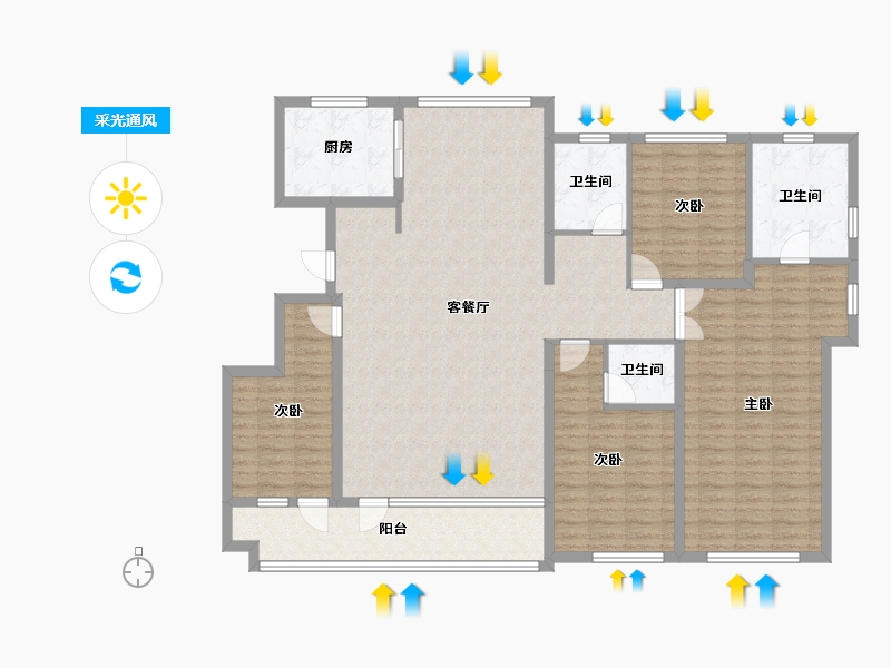 河北省-沧州市-锦绣华府-149.90-户型库-采光通风