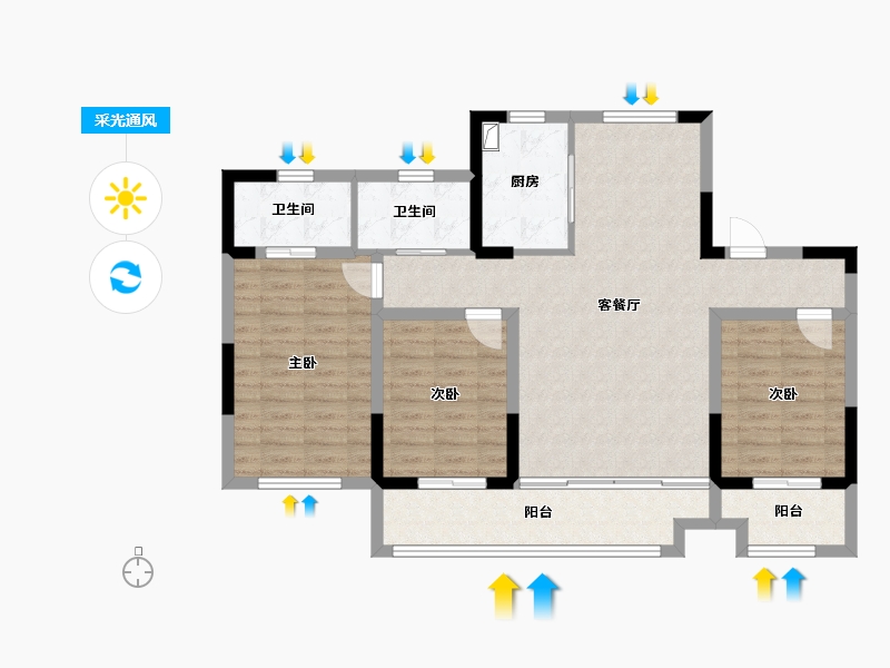 河北省-沧州市-华章一品-110.22-户型库-采光通风