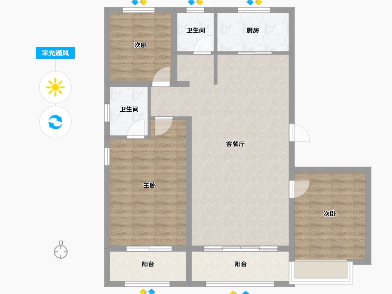 新疆维吾尔自治区-哈密地区-建和瑞园-110.35-户型库-采光通风