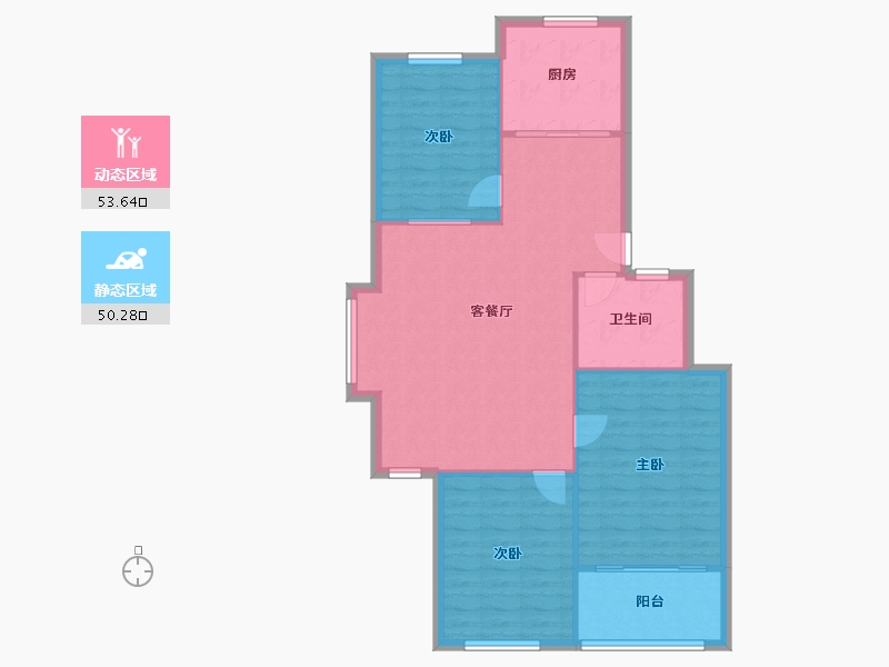 山东省-潍坊市-华安世纪樱园小区-99.00-户型库-动静分区