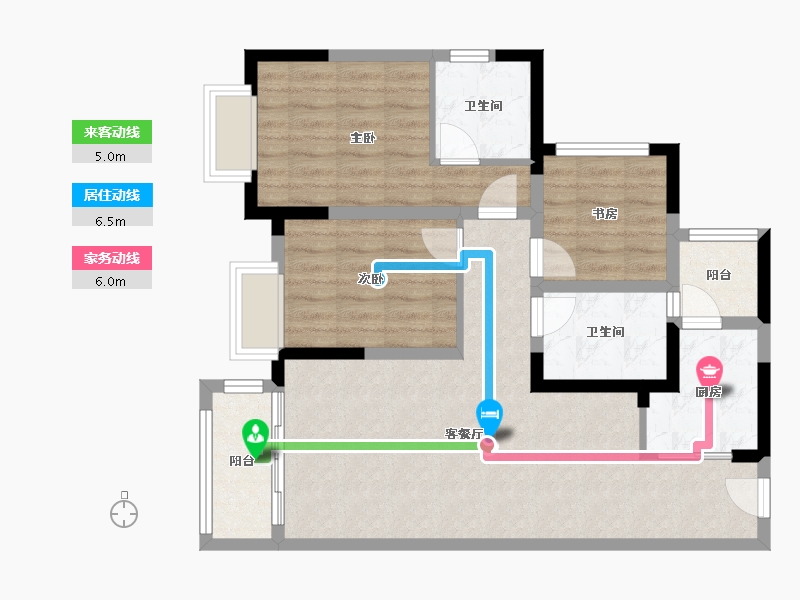 重庆-重庆市-嘉裕国际社区-81.81-户型库-动静线