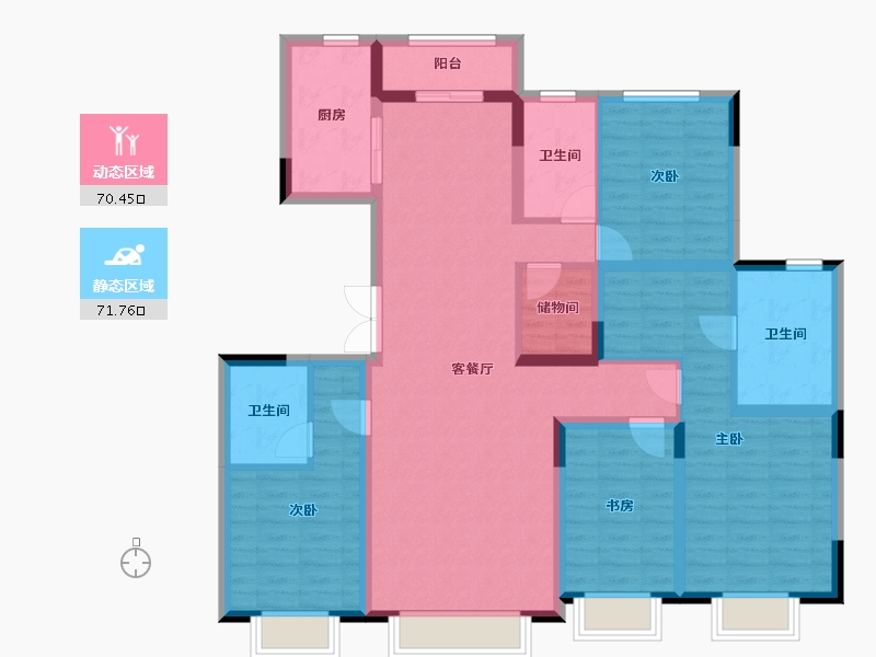 天津-天津市-大运河府-135.20-户型库-动静分区